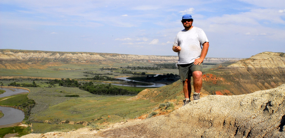 Dr. Michael Ryan at Albertaceratops quarry, Milk River badlands, ALberta